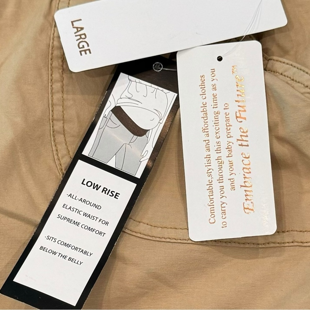 Planet Motherhood Size Large Maternity Shorts w/Drawstring & Underbelly Panel - Picture 4 of 5